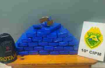 Laranjeiras – PMPR apreende 32 tabletes de maconha na Rodoviária Municipal